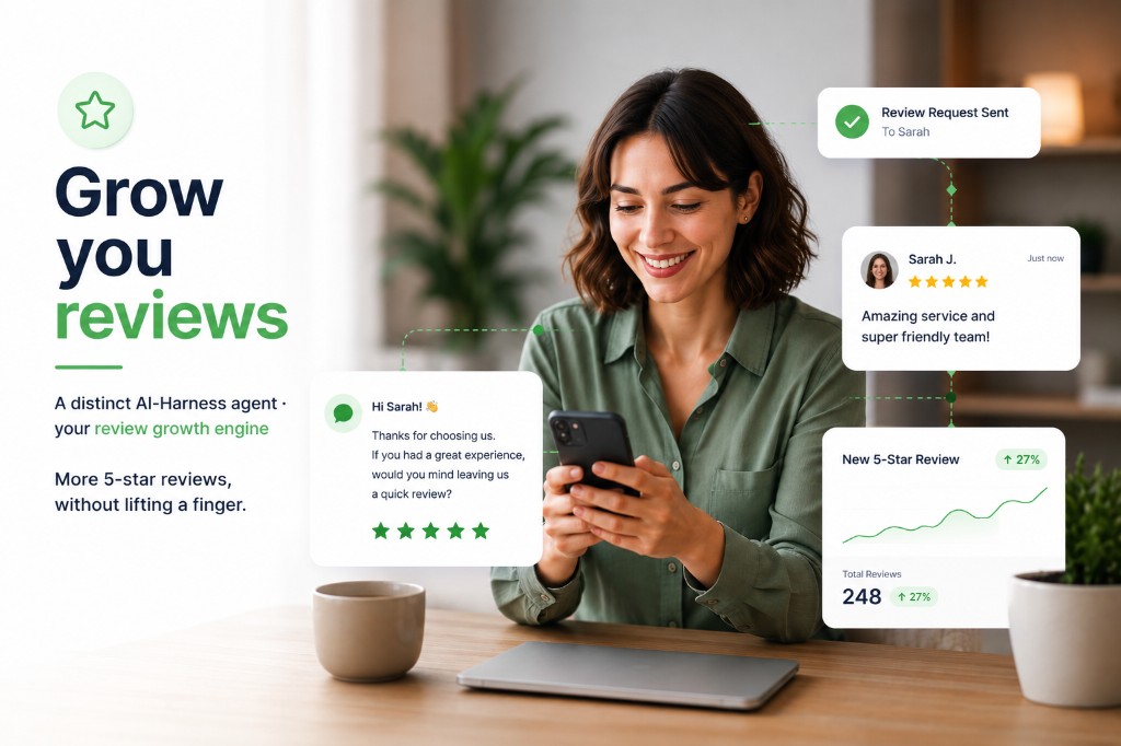 Grow your reviews with automated review requests and more five-star ratings